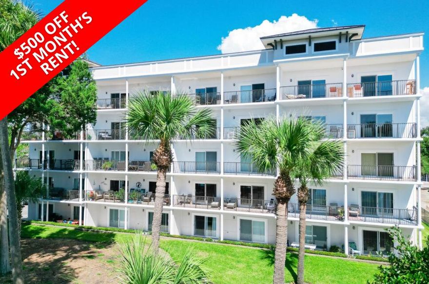 Owner offering $500.00 Off First Month's Rent! Luxurious waterfront living in a gated community in downtown Fort Walton Beach. This second-floor, 3-bedroom unit offers elevator access and overlooks the Fort Walton Beach Landing and Santa Rosa Sound. The kitchen features stainless steel appliances and granite countertops, and the large private balcony off the living room provides beautiful waterfront views. Each bedroom includes its own full bathroom for added privacy. Additional features include washer and dryer hookups, a separate 10x10 heated and cooled storage cage, and access to a community pool overlooking the sound. Water, sewer, and trash are included in the rent. The HOA provides gated entry and community amenities, and no pets are allowed per the HOA. Conveniently located near downtown Fort Walton Beach, with easy access  to dining, shopping, parks, Emerald Coast beaches, Eglin AFB, and Hurlburt Field. All Coastal Realty Services residents are enrolled in the Resident Benefits Package (RBP) which includes renters insurance, HVAC air filter delivery (for applicable properties) and our best-in-class resident rewards program, and much more! More details upon application.