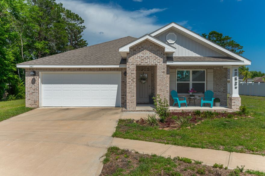 Welcome to Homewood Estates in North Crestview, Florida, where modern comfort meets convenience in one of the area's growing communities. This beautifully designed Cali floor plan offers 4 bedrooms, 2 bathrooms, a covered patio, and a 2-car garage with a spacious open-concept layout ideal for everyday living and entertaining.
The kitchen features granite countertops, stainless steel appliances, a smooth-top range, built-in microwave, dishwasher, large island bar seating, and a corner pantry, all overlooking the main living and dining areas. The open design creates a bright and inviting atmosphere throughout the home.
The primary suite includes a walk-in closet, double vanity sinks with granite countertops, oversized shower, and additional storage space. Wood-look flooring enhances the main living areas, while the bedrooms feature carpet for added comfort.
Additional features include a Smart Home Connect System with integrated smart home technology designed for convenience and functionality, along with attractive curb appeal and a covered outdoor patio space.
Conveniently located near shopping, dining, schools, Blackstone Golf Course, and major commuter routes. Approximate driving access to local military installations, area airports, and the beaches of Fort Walton Beach and Destin.
Buyer to verify all information, including dimensions, school zones, HOA information, and any items deemed important.