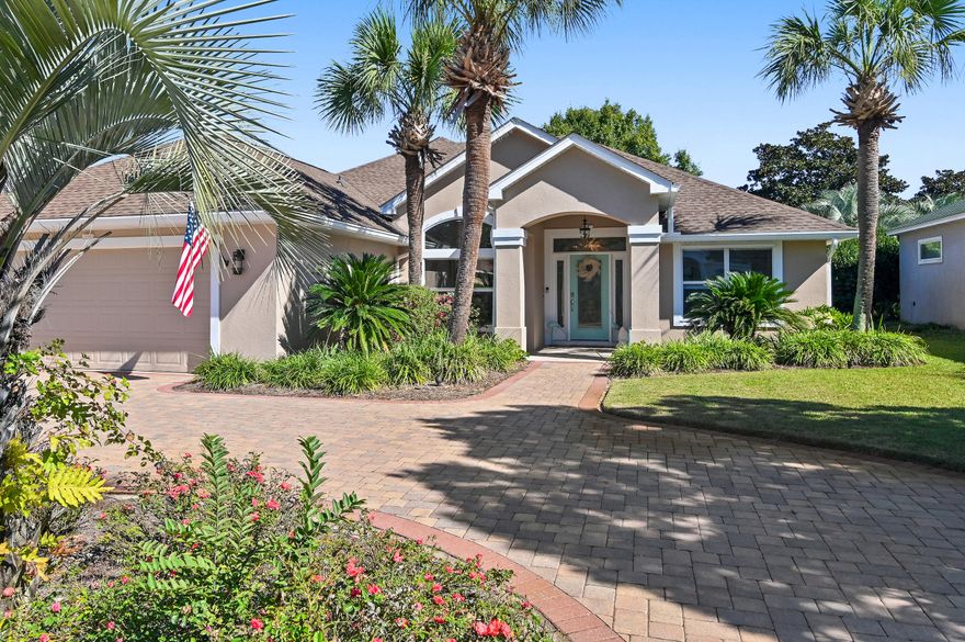 This lakefront home is one you do not want to miss, it has recently been remodeled, including all new LVP flooring, paint, surround sound  and is completely move in ready.  It is located conveniently inside the gated community of Emerald Lakes. This home features an open split floor plan. The master suite has vaulted ceilings plus a sitting area with an amazing view of the lake and access to the screened in porch. The master suite bath area has a large 6 X 13 custom walk-in closet, designed by closets by design, with tailored built in storage. The bathroom has a new quartz vanity with a soaking tub and a separate walk in shower. The kitchen is complete with a gas stove which opens to the great room. This home also has a large circular paver driveway and spectacular curb appeal.