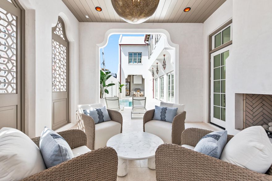 16 Chancery Lane is a south of 30A new construction custom home in Alys Beach designed by Chancey Architecture and built by Arkon. Ideally located, this corner site fronts a park overlooking Sea Garden Street. With 5 bedrooms, a two-car garage, an elevator up to the 3rd floor rooftop terrace, a private courtyard with plunge pool and ample storage throughout this house is well suited for full time living or comfortable getaways to the beach. 

Venetian plaster and upgraded fixtures, finishes and appliances are found throughout. Buyer may contract with Chancey Interior Design for furnishing and accessories package.