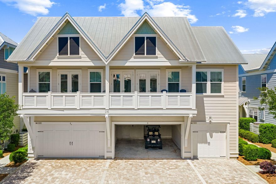 Your dream vacation oasis right in the center of 30A has arrived! This 5 star rated townhouse in Prominence features some of the finest builder finishes you will find, and includes built in custom bunk beds, providing the perfect compliment to the incredibly functional layout of this C unit space. This home is fully furnished, with everything you will need to make this wonderful space your own as a second home, vacation rental, or primary residence! Situated one street back from the 5,000 square foot resort style pool, feeling secluded yet steps away from the pool  and the restaurants and shops, featuring food, drink, and daily activities and entertainment!.