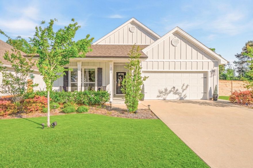 Set on one of the most spacious homesites in the Preserve at Paradise Cove, this 0.27-acre corner property offers a level of space and privacy rarely found within the community. With only one adjoining neighbor and a serene wooded preserve as its backdrop, this home feels quiet and secluded yet remains just minutes from the Watersound Corridor, 30A beaches, Choctawhatchee Bay, and everyday conveniences. The fully-fenced backyard invites endless possibilities for a custom outdoor living experience--whether a pool, outdoor kitchen, or guest casita (subject to HOA and county approval). Designed to embrace indoor-outdoor living, this home has a custom screened patio with sleek black framing and a mounted TV, ideal for relaxed evenings and entertaining. Inside, the home features an open concept layout with abundant natural light, EVP flooring throughout (no carpet), quartz countertops, and over $100,000 in upgrades, creating a modern coastal feel. The split-bedroom design includes a spacious primary suite with dual vanities, walk-in shower, and two walk-in closets--including a custom boutique-style organization system. 

The kitchen offers quartz countertops, a large island, and an oversized walk-in pantry, designed for entertaining and everyday living. Additional features include recessed lighting with dimmers, in-wall media wiring, and a whole home air and water filtration system for health and peace of mind.

Smart home technology allows control of lighting, climate, and keyless entry via voice or app, paired with a hard-wired front and rear security system and Deako lighting. Exterior highlights include a fully fenced yard, multiple gated access points with double gate entry, multi-zone irrigation system with full yard coverage, extended driveway, finished attic storage with access ladder, and epoxy coated garage flooring. Corner placement enhances natural light and privacy.  

Ideally located near top-rated schools, including Emerald Coast Middle School (less than a mile), Dune Lakes Elementary (3.4 miles), and South Walton High School (5.3 miles), this home offers convenient access to top-rated schools. Residents also enjoy easy access to shopping, gourmet dining, championship golf courses, and iconic coastal dune lakes. Schedule a showing today!