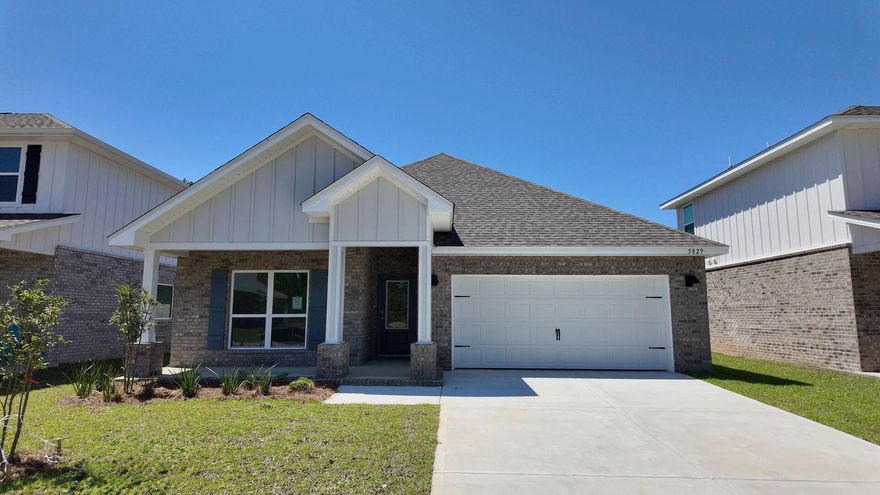 Welcome to Deer Ridge Crossing in Gulf Breeze, FL! The charming Rhett, one of our most popular & highly desirable Open Designs. 4 beds, 2 baths, covered patio & a 2-car garage. The Smart Home Connect System includes several Smart Home convenient devices. BEAUTIFUL, well-designed kitchen offers gorgeous Quartz countertops, relaxed living with a lg. island bar, quiet dishwasher, all stainless appliances, pantry, & spacious dining area. Bedroom 1 & adjoining bath feature a walk-in closet, Quartz double sink vanity, tub AND separate shower. Striking wood-look flooring throughout & Friese carpet in the bedrooms. Upscale home with great curb appeal. Convenient location. Must see!