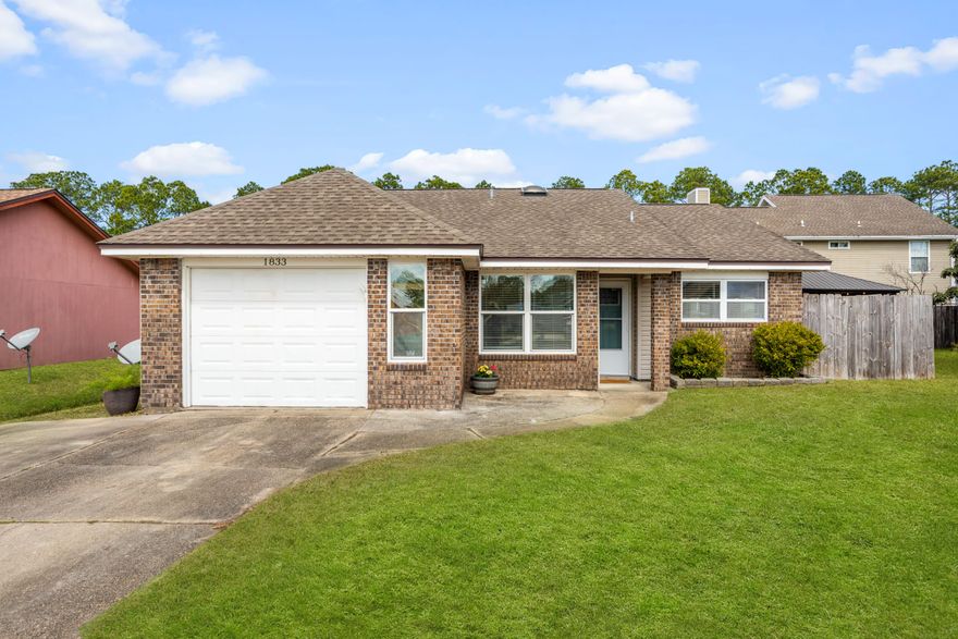 If you've been looking for the perfect balance of a quiet neighborhood and a fast commute, this is it. Tucked away at the end of a private cul-de-sac, this home has been completely refreshed and is 100% move-in ready.
You're in one of the most convenient spots in Fort Walton Beach. It's a straight shot to Okaloosa Island for the beach, and just a few minutes from the gates of Hurlburt Field and Eglin AFB.
The layout is open and bright, with brand-new interior paint that really opens up the space. The kitchen has been upgraded with solid quartz countertops, stainless steel appliances, and plenty of cabinet storage. You'll also find a real wood-burning fireplace in the living room that adds character you don't always see in newly refreshed homes. Outside, the backyard is fully fenced and private, perfect for pets or weekend BBQs.
To help with your closing costs, a $1,000 lender credit is available through our preferred lender. Additionally, the seller is providing a one-year home warranty (up to $700) at closing for extra peace of mind.
VA loan assumption is available for qualified buyers, offering the opportunity to take over the seller's existing interest rate.
This is a solid, updated home in a great Fort Walton Beach pocket. Come take a look before it's gone.