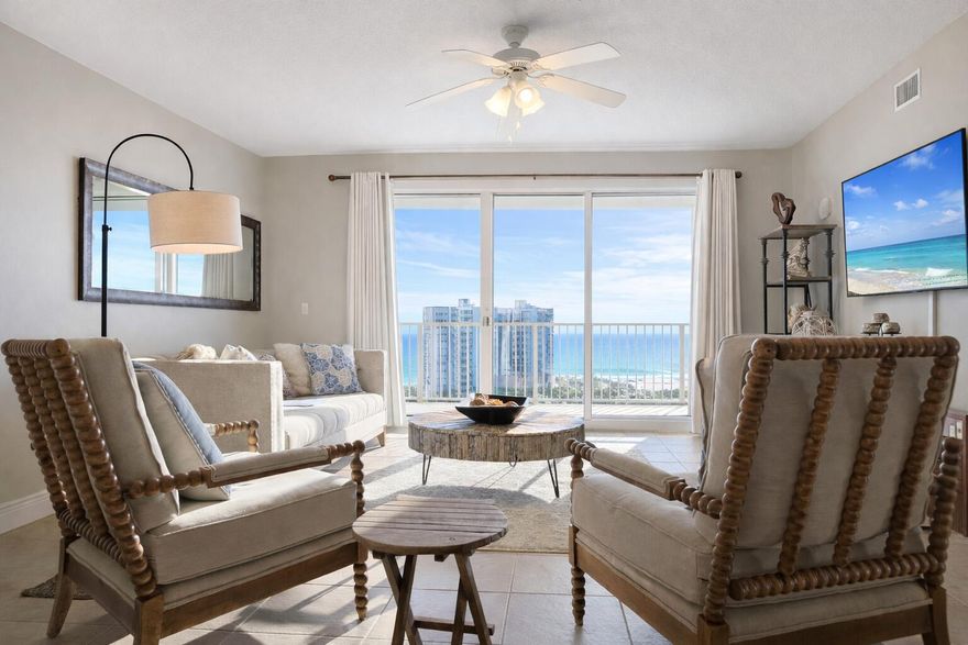 Welcome to paradise in the highly sought-after Ariel Dunes II at Seascape Resort. This beautifully furnished condo is located on the 10th floor, offering breathtaking panoramic views of the Gulf, sugar-white sand, lake, and the resort style pools below. Featuring 2-bedrooms, 2 full bathrooms, AND a bunk room, this turnkey coastal retreat is designed for both resort living and rental performance-currently averaging $30K annually!

Featuring a bright, open-concept floor plan with tasteful beach-inspired décor and an expansive balcony--perfect for morning coffee, sunset cocktails and entertaining. 

The fully equipped kitchen showcases stainless steel appliances, gorgeous black granite countertops, bar seating, and a dedicated dining area ideal for hosting family and friends at the beach.  family and vacation guests. This condominium is a solid and consistent rental performer.

The spacious primary suite includes a king-size bed and spa-style ensuite bath with a soaking tub and separate walk-in shower. A queen guest bedroom and bonus bunk room provide comfortable accommodations for additional guests, enhancing the property's appeal for family friendly vacations in Miramar Beach.

One of the standout features of living here is the onsite Cabana Café -- a full-service restaurant and bar located next door in Ariel Dunes I. Enjoy breakfast, lunch, dinner, cocktails, and even live entertainment without ever leaving the property. It's a major lifestyle perk for owners and an attractive amenity for vacation renters.

Located within the 300-acre Seascape Golf, Beach & Tennis Resort, owners and guests enjoy:

-2,000 feet of private deeded beach access
- 9-holes of championship golf 
- Multiple pools, including Ariel Dunes II expansive pool deck private to owners and guests
- Private fitness center for Ariel Dunes II owners and guests
- Tennis and pickleball courts
- On-site dining and entertainment
- Walking and biking trails
- 24-hour security
- Strong vacation rental demand

Perfectly positioned, this condo is minutes from Silver Sands Premium Outlets, Grand Boulevard, Destin Commons, and Scenic Highway 30A.

Whether you're searching for a Gulf-view condo for sale in Miramar Beach, a Seascape Resort rental property, or a fully furnished beach getaway on Florida's Emerald Coast, Unit 1002 delivers location, views, and solid rental history in one exceptional package.

Schedule your private showing today and experience elevated coastal living at Ariel Dunes II.