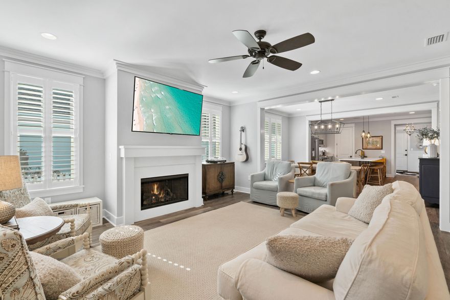Location, location, location -- This home is in the heart of Watersound Origins. This beautifully maintained 3-bedroom, 3-bath home offers golf-course lifestyle living with golf included in HOA and just a short walk from the home to the Watersound Origins Golf Course, pool, fitness center,  tennis, pickleball courts, and playground.
One of the special features  this property is its direct position on the community walking path, allowing owners to enjoy neighborhood parades, seasonal events, and daily scenic strolls right from their porch. 
The 1,943 sq ft home features plantation shutters, a cozy gas log fireplace, upgraded tile in the kitchen and baths, enhanced laundry room shelving, and upgraded  windows that flood the home with natural light. The garage includes epoxy floors. A must se