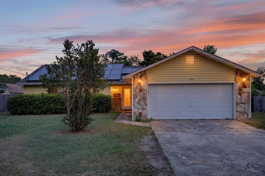 Welcome to this beautifully updated 4-bedroom, 2-bath home in Crestview, offering over 1,574 SF of comfortable living space in a well-established neighborhood.This home features a fully upgraded kitchen and bathrooms, showcasing modern finishes that blend style and functionality.

Step inside to a spacious layout with a bright living area, highlighted by natural light and inviting gathering spaces.The kitchen flows seamlessly into the dining area, making it perfect for both everyday living and entertaining. The primary suite offers a private retreat with dual vanities, a garden tub, and a walk-in shower.

Major updates provide peace of mind, including a brand-new roof (2024) new 
(AC-2025) water heater (2024)Don't miss your opportunity to own a move-in-ready with energy-Savings solar panel