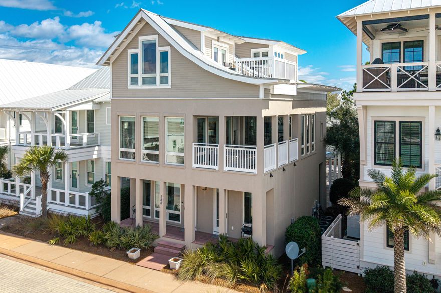 Located in the gated community of Cypress Dunes along the west end of Scenic Highway 30A, 388 Cypress Drive is a beautifully designed 3-bedroom, 3.5-bath coastal residence offering Gulf views, refined architecture, and rare expansion potential in a peaceful, natural setting.

The second-floor living space makes an immediate impression with dramatic wall-to-wall windows, flooding the home with natural light and creating a bright, elevated coastal aesthetic. The kitchen has been thoughtfully remodeled within the past five years and features modern finishes, including a striking waterfall-edge countertop that adds a clean, contemporary focal point. It flows seamlessly into the open living and dining areas--ideal for  entertaining or relaxed everyday living.

Additional recent improvements include a new HVAC system, fresh interior and exterior paint, and updated bathroom countertops, providing both style and peace of mind for the next owner.

The third floor captures partial west-facing Gulf views and features a private balcony, perfectly positioned for sunset evenings and coastal breezes.

Rear alley access provides flexibility rarely found along 30A--the back portion of the lot offers space to build a two-car garage with carriage house above or expand the existing home, adding both functionality and long-term value.

Surrounded by the protected beauty of Topsail Hill Preserve State Park, the community offers a quiet, scenic backdrop while remaining conveniently close to the shops and restaurants at Gulf Place and Grand Boulevard. Beach access is just a short distance away, along with access to the trails and shoreline of Topsail Preserve.

Cypress Dunes amenities include a Gulf-view infinity-edge pool, outdoor fireplace and gathering pavilion, fitness center, tennis and pickleball courts, and winding nature trails.

An exceptional opportunity for a primary residence, second home, or investment property in one of 30A's most serene coastal settings.