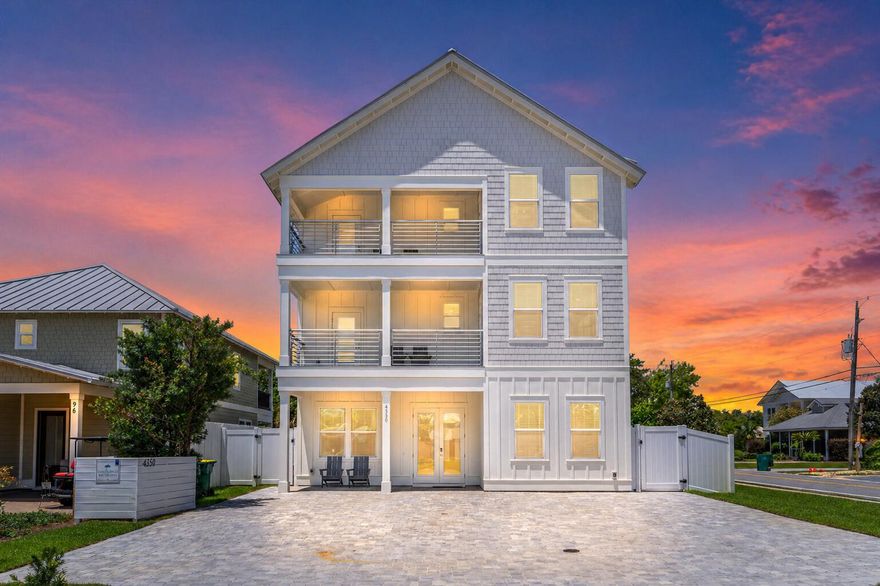 Proven Rental History! $287k+ projections for 2026. Take a look at this stunning, fully furnished & decorated, beach house in the desirable neighborhood of Crystal Beach!! This luxurious 3-story home, featuring 8 spacious bedrooms and is walking distance to the beach making it the perfect retreat for large families or groups seeking a relaxing coastal getaway. As you step inside, you are greeted by an expansive open-concept living area on the main floor, elegantly designed with stunning wood beams, sleek finishes and ample natural light. This stunning kitchen offers stainless steel appliances, tile backsplash from countertop to ceiling, sleek quartz countertops, and a large island with seating for casual dining. The house offers not one, but two living areas on the first level providing plenty of space for entertainment and relaxation. Both living areas on the ground floor flow seamlessly into the dining space & kitchen. There is an additional sitting area on the second floor that offers a more intimate setting, perfect for enjoying quiet evenings or watching movies. The second floor also offers 4 additional bedrooms, each with their own en-suite bathroom. The home features a well-appointed bunk room on the third floor, designed with children and teens in mind, offering a fun and comfortable space for them to enjoy. Each of the 8 bedrooms is thoughtfully designed to provide a serene retreat, with ample storage and en-suite or nearby bathroom access. Also, from the third floor, enjoy enchanting views of the Gulf of Mexico, reminding you of your proximity to the beautiful white sandy beaches Destin is famous for. One of the highlights of this magnificent property is the private heated pool and spa, ideal for year-round enjoyment. The pool area is surrounded by a spacious deck, perfect for sunbathing, outdoor dining, and hosting poolside gatherings. The location of this beach house is unbeatable, just a short stroll away from the beach, local dining, shopping, and entertainment options. This Crystal Beach gem combines modern luxury with the charm of coastal living, making it an ideal investment for a vacation rental or a dreamy permanent residence. Don't miss the opportunity to own this exquisite piece of paradise.