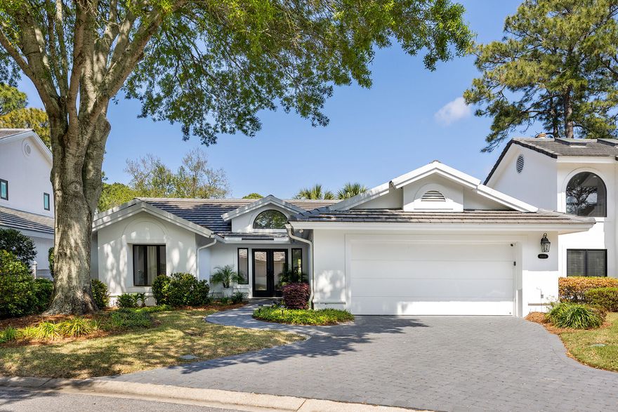 Nestled on a quiet cul-de-sac along a private, no-outlet street, this beautifully updated home offers sweeping, unobstructed views of the 9th fairway of Baytowne Golf Course, along with a serene lake and charming footbridge backdrop. Located in the highly desirable, rental-restricted St. Andrews neighborhood within Sandestin Golf and Beach Resort, this property combines privacy, elegance, and resort-style living. The Sandestin Resort boasts more than seven miles of sugar-white sand beach and bayfront property, four championship golf courses, 15 world-class tennis courts, 6 pickleball courts, access to 4 resort swimming pools, a 123-slip marina, water sports, children's programs, a fitness center and spa, 65,000 square feet of meeting space and The Village of Baytowne Wharf a pedestrian village featuring a host of boutique shops, casual and fine dining restaurants, nightclubs and bars that come alive with strolling musicians, street performers, dancing fountains and lively festivals and events. Everything within the resort's gates is accessible by golf cart or bicycle.