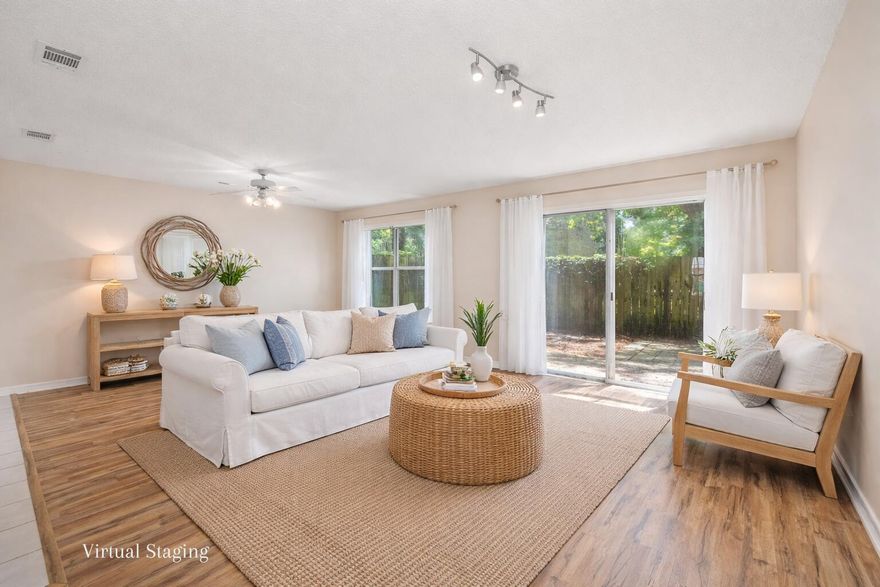 Welcome to 1832 Pointed Leaf Ln — New carpet Installed Oct. A rare find with a 1-car garage, giving you that extra storage and parking convenience many townhomes don't offer! 🚗✨This well-maintained 1,404 sq ft home features 3 spacious bedrooms, 2.5 bathrooms. Built in 1999, it offers peace of mind with a 3-year-old roof and solid construction. The AC and water heater are just 10 years old, providing reliable comfort for years to come. Step inside to a bright and functional floor plan, filled with natural light and a warm, welcoming flow. The living area is perfect for relaxing after a long day, while the kitchen provides plenty of space for entertaining, meal prep, or quiet family dinners. Outside, enjoy your private backyard patio — The location couldn't be better! Situated just 10 miles from Eglin AFB and 7 miles from Hurlburt Field, this home is perfectly positioned for military members or anyone seeking convenience and easy access to local amenities, shopping, and dining. Don't miss your chance to own a home that combines comfort, convenience, and value with the added benefit of a garage  making it stand out from the rest!