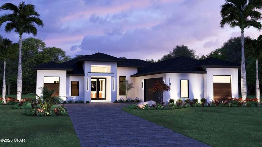 Experience refined coastal living with this to-be-built Antigua II by AR Homes, a thoughtfully designed 3-bedroom, 3-bath residence plus a flex room that blends luxury with everyday functionality. The open-concept great room is filled with natural light and offers seamless sightlines, flowing effortlessly to a private cabana and expansive lanai, creating the perfect setting for year-round entertaining or quiet outdoor relaxation.

The split-bedroom layout provides privacy for both owners and guests, while the primary suite serves as a true retreat, complete with a spa-inspired bath, soaking tub, and a spacious walk-in shower. Every detail has been carefully considered, from the well-appointed living spaces to the ample storage solutions that support an organized lifestyle. A two-car garage adds convenience, completing this exceptional home designed for comfort, elegance, and modern living.

It's a block from the water and in Flood Zone X which means a lender won't require flood insurance.

*-No fill dirt, clearing, additional foundation or lot preparation is included. It's an additional expense. 
Pool/outdoor living and outdoor kitchen are optional, and they're not included in the base price. 

The sale of the lot is a separate transaction. For the buildable lot only please see CPAR MLS listing 782227