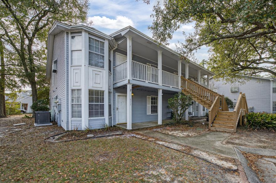 Welcome to this 2-bedroom, 2-bathroom first-floor corner unit in La Chateau Condominiums, ideally situated in the heart of Pensacola! Enjoy the convenience of being just minutes from Pensacola International Airport, Cordova Mall, top-rated dining, and local hospitals, making this an exceptional location for everyday living. This thoughtfully designed unit offers cohesive paint throughout and no carpet, creating a clean, modern feel with easy maintenance. The kitchen features stainless steel appliances, white cabinetry, and a sunny breakfast nook. A convenient breakfast bar opens to the living room, providing an inviting space for entertaining or relaxing. Just off the living area, step outside to your screened-in patio complete with an attached storage closet. Both bedrooms are tucked away in a private hallway. The spacious primary suite includes an en suite bathroom with a tub/shower combination. The second bedroom offers direct access to the additional full bathroom, which also opens to the hallway for guest convenience. With its desirable first-floor corner location and central Pensacola setting, this unit combines comfort, functionality, and accessibility in one great opportunity!
