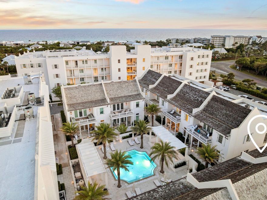 The only west-facing, end-unit in the Kaiya collection. That distinction isn't a footnote. It's the organizing principle of everything M7 offers. Positioned at the western edge of The Mews, this 2,496 square foot residence carries an orientation no other unit in the community can claim, unobstructed sunset views over the Gulf of Mexico from a private balcony off the primary suite, captured nightly by the only vantage point in the building built to receive them. Designed by Khoury-Vogt Architects and constructed by Romair Construction in 2020, M7 reflects the material seriousness that defines Kaiya's architectural standard. The main level opens at 11-foot ceilings above large-format concrete pavers, anchored by a kitchen outfitted with Caesarstone countertops, Sub-Zero refrigeration, and a Wolf range. Waterworks fixtures, white oak flooring, and custom designer finishes carry through the upper level, where ceilings hold at 10 feet and all 3.5 bathrooms are resolved with the same precision as the rest of the home. Nearly 900 square feet of covered outdoor terraces extend the living environment beyond the interior, a rhythm that feels less like an amenity and more like the point. As the end unit, M7 benefits from open exposure on two sides. Extra windows on multiple elevations bring natural light from dawn through golden hour at angles interior Mews units will never experience. A mature coastal tree canopy buffers the southern elevation. Open green space anchors the east. The result is a residence that feels larger, quieter, and more private than its footprint suggests and one that arrives with none of the adjacency compromises that define interior ownership.
Operationally, the position is equally considered. M7 is the first residence at Kaiya's community threshold direct, uncomplicated arrival for owners and guests, an oversized two-car garage, and lock-and-leave convenience that makes both personal use and rental management genuinely effortless.
Delivered fully furnished and move-in ready, the residence functions immediately as a primary coastal home, a sophisticated second residence, or an income-producing asset in one of 30A's most supply-constrained communities. Kaiya's resort infrastructure  includes Gulf-front Beach House Club with infinity pool, concierge beach service, and Omaire Gallery. Coming soon: Oyom Spa and fitness facilities and Lamuse d'OR Café, these operate as a seamless extension of the home. Private beach access, resort pools, and cabana service are steps away. Alys Beach and Rosemary Beach are minutes by foot or golf cart. The 19-mile 30A bike path begins at the community's edge.
There is one west-facing end-unit in the Kaiya collection.
This is it. Offered at $3,150,000.
