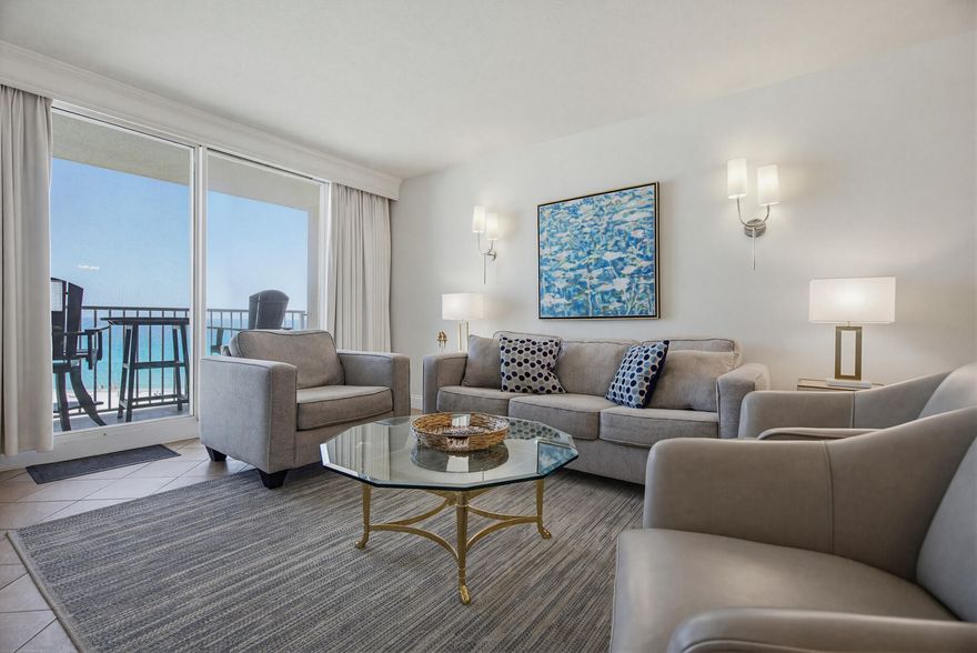 Perched at the very top, Unit 701 is where the views steal the show. This top-floor, corner condo delivers sweeping, unobstructed panoramas of the Destin coastline and the sparkling emerald waters of the Gulf of Mexico-sunrises from your private balcony, sunsets on the beach, and everything in between. Located in the intimate, well-kept community of Destin on the Gulf with just 42 residences on coveted Holiday Isle, this beautifully furnished 2-bedroom, 2-bath condo offers an open, airy layout designed to maximize those breathtaking Gulf views. Step straight into the coastal scenery that makes this property unforgettable. Enjoy direct beach access, along with a Gulf front pool perfect for relaxing or entertaining. Additional amenities include a grilling area, air-conditioned elevators, gym shuffleboard, and a community room for gatherings. Just minutes from dining, fishing, boating, water sports, and golf, this property is perfectly positioned for both relaxation and adventure. Whether you're looking for a second home, a vacation getaway, or a turnkey rental investment, this top-floor retreat delivers the ultimate Destin experience.