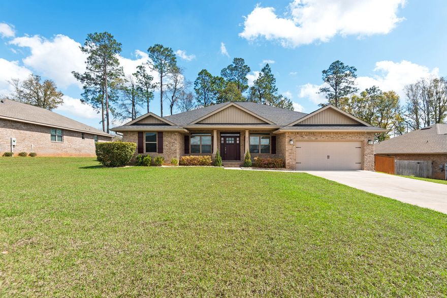 Our popular Craftsman 2022 floor plan offers 2,202 square feet of thoughtfully designed living space, featuring 4 bedrooms and 2 full bathrooms. ***Full interior paint completed April 2026*** This spacious layout includes a cozy breakfast nook just off the kitchen, as well as a formal dining room perfect for hosting special gatherings. The kitchen opens seamlessly into the large family room, creating a warm and inviting atmosphere ideal for everyday living and entertaining. A separate living room provides flexible space that can easily function as a home office, playroom, or additional sitting area to fit your needs. Enjoy outdoor living with both a generous covered front porch and a covered back porch. The back porch is conveniently accessible from the family room, the primary bedroom, and bedroom #4 -- making it especially functional for families with children or pets. This home is loaded with upgrades, including durable vinyl flooring throughout all rooms and granite countertops in both the kitchen and bathrooms. The spacious primary suite features a luxurious bath with a separate shower and a relaxing garden tub, complemented by a window above for beautiful natural light. Additional exterior enhancements include four-sided brick construction, professional landscaping, a full irrigation system, gutters, and a private backyard enclosed by a privacy fence with attached pest and wildlife control fencing. For added security and peace of mind, the home is equipped with a full alarm system, including front and back cameras, a Ring doorbell, and sensors on all windows and doors. Motion-activated flood lights in the backyard provide extra visibility and security at night.