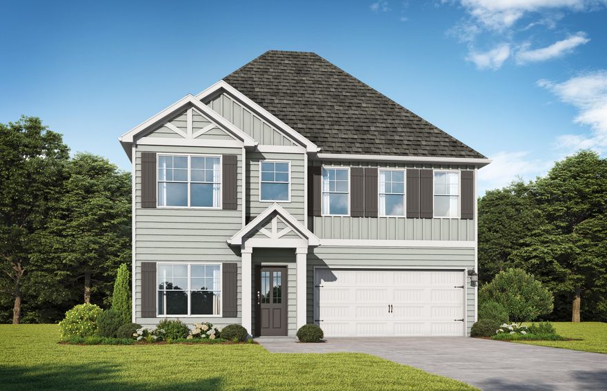 Welcome to a home designed for contemporary versatility. The Valenta floor plan masterfully balances expansive social spaces with secluded private suites, offering a seamless flow that caters to both lively entertaining and quiet relaxation. The main level features a gourmet kitchen that opens to a bright breakfast area and a grand family room, complemented by a formal dining room and a guest-ready bedroom. This layout is ideal for guests or multi-generational living. Upstairs, a central loft serves as a second living zone, anchored by a luxurious primary suite and three additional bedrooms. Visuals feature a similar home for inspiration. Pricing is the base starting point; final price varies based on selected features.