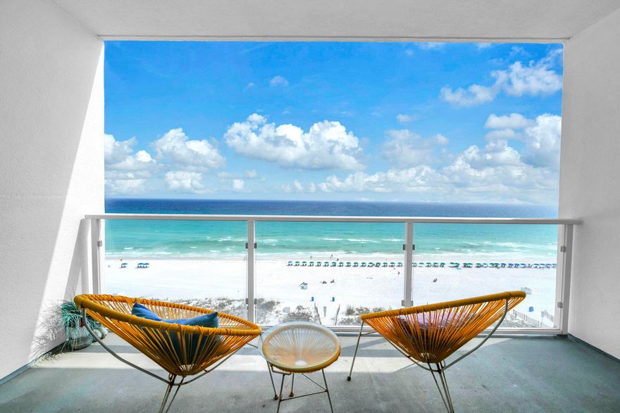 Perched atop the exclusive Sterling Sands Condominium, this rare penthouse unit offers an exceptional blend of privacy, comfort, and investment potential in the heart of Destin. With no neighbors above, you will enjoy a peaceful, quiet retreat complemented by breathtaking, unobstructed Gulf views from your private balcony with sleek glass panels--perfect for soaking in year-round sunsets. This beautifully maintained 2-bedroom, 2-bath condo is sold fully furnished and turnkey, making it ideal for immediate enjoyment or seamless rental income. This highly desirable floor plan already has demonstrating strong performance. Inside, the open-concept kitchen and living area create a bright, inviting space designed for both entertaining and everyday living, all while maximizing those stunning beachfront vistas. The breakfast bar and countertops have been renovated for modern, comfortable entertaining. Built with solid concrete construction, the building offers durability and peace of mind, further enhanced by a recently completed milestone inspection with no special assessments required. Sterling Sands is a beachfront resort with just eight stories, which ensures minimal elevator wait times and a more relaxed, uncrowded atmosphere. Residents and guests enjoy 460 feet of private, deeded sugar-white beach, available beach service, a seasonally heated beachfront pool and hot tub, a gulf-front fitness center building, and a convenient grilling area. The less crowded design of the development also ensures ample parking is available to you and your guests. Located just minutes from Destin's premier dining, shopping, and entertainment, this penthouse presents an outstanding opportunity whether you're seeking a luxurious full-time residence, a serene second home, or a high-performing addition to your investment portfolio.