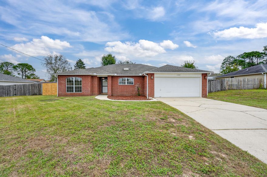 Assumable VA 5.625% Interest rate with small gap. Beautiful 3BR/2BA with a large dine in kitchen all new appliances.  Home in prime South Crestview location, just minutes to 7th SFG, Duke Field, Eglin, & Hurlburt Field! Built in 2003, this 1,830 SqFt home offers tile in living areas, new carpet in bedrooms, fresh paint, High ceiling and fans with a wood-burning fireplace. Spacious primary suite features a garden tub, double vanity, new flooring and 2 walk-in closets. Enjoy the enclosed back porch. Back yard features a privacy-fenced perfect for relaxing or entertaining and a shed for storage. Two-car garage, no HOA, and survey available. Move-in ready and conveniently located minutes from schools, shopping, and dining!