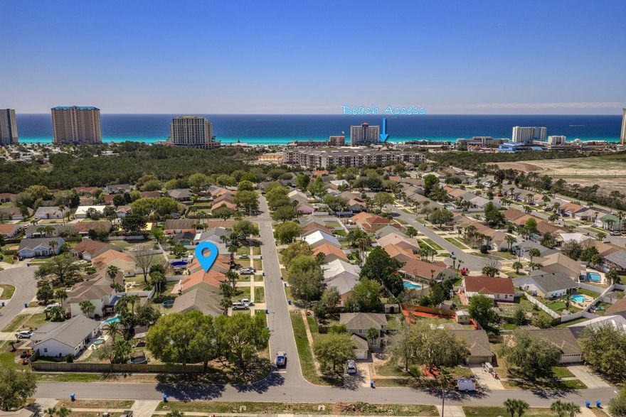 Experience coastal living at its finest in this beautifully maintained 3-bedroom, 2-bath home with a spacious bonus room, located just minutes from the beach. Designed with comfort and style in mind, this home offers an open layout that is perfect for both everyday living and entertaining.

The thoughtfully designed floor plan features generous living spaces, well-appointed bedrooms, and a versatile bonus room that can easily serve as a home office, media room, or guest retreat. The kitchen flows seamlessly into the main living area with gas fireplace, creating an inviting space to gather with family and friends.  The home also boasts a large dining area off the kitchen and laundry room with new washer and dryer.  The home features a new A/C unit, roof, garage door, and fence as well. Step outside and enjoy the relaxed coastal lifestyle with a fully fenced large backyard and patio area with retractable awning.  The beach is just a short walk or golf cart ride away! The community of Summerwood is family friendly with sidewalks and a community pool.  It's conveniently located approx. 1 mile from Pier Park where you can enjoy shopping, dining, and entertainment making this home the perfect blend of location and lifestyle.  Book your showing before it's too late!