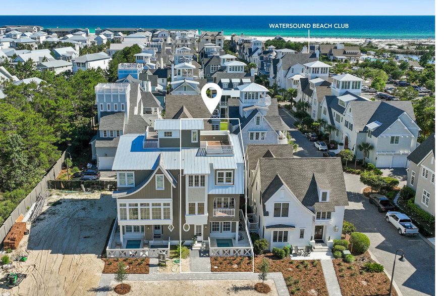 *Offered with a credit covering the WaterSound Beach Club initiation fee with an acceptable offer.* Positioned within the gated community of Grace Point in Inlet Beach, 19 Rainer Lane presents a refined interpretation of modern coastal living, where architectural detail, elevated finishes, and Gulf views come together across three thoughtfully designed levels.

Spanning 3,064 square feet, the residence offers four bedrooms, four full bathrooms, and one half bath, along with a two-car garage and a seamless connection between indoor and outdoor living spaces. Throughout the home, white oak flooring creates warmth and continuity, while carefully placed architectural details--including exposed wood beams in the living area, kitchen, and primary suite--add texture and character to the interiors.

The main living spaces are designed to feel both expansive and inviting. A large kitchen island anchors the chef's kitchen, complemented by Sub-Zero appliances, generous cabinetry, and an oversized pantry that enhances both functionality and entertaining. Just beyond, the living and dining areas open onto a spacious deck, creating a natural extension of the home for morning coffee, sunset dinners, and coastal breezes.

Adjacent to the kitchen, an additional outdoor entertaining space features a built-in grill and sink, offering a thoughtfully designed setting for open-air dining and gathering. The primary suite is elevated in both comfort and design, featuring wood-beamed ceilings, a private wet bar, and a calming atmosphere that reflects the surrounding coastal environment. Gulf views continue throughout the home, culminating in a large rooftop deck designed for panoramic sunsets, evening conversations, and quiet moments above the shoreline.

Outdoor living is further enhanced by a private pool, offering a peaceful retreat after a day at the beach or an inviting setting for entertaining beneath the coastal sky.

Blending sophisticated finishes with the relaxed elegance of life along 30A, 19 Rainer Lane offers a home where thoughtful design, Gulf views, and effortless indoor-outdoor living define the experience of Grace Point.