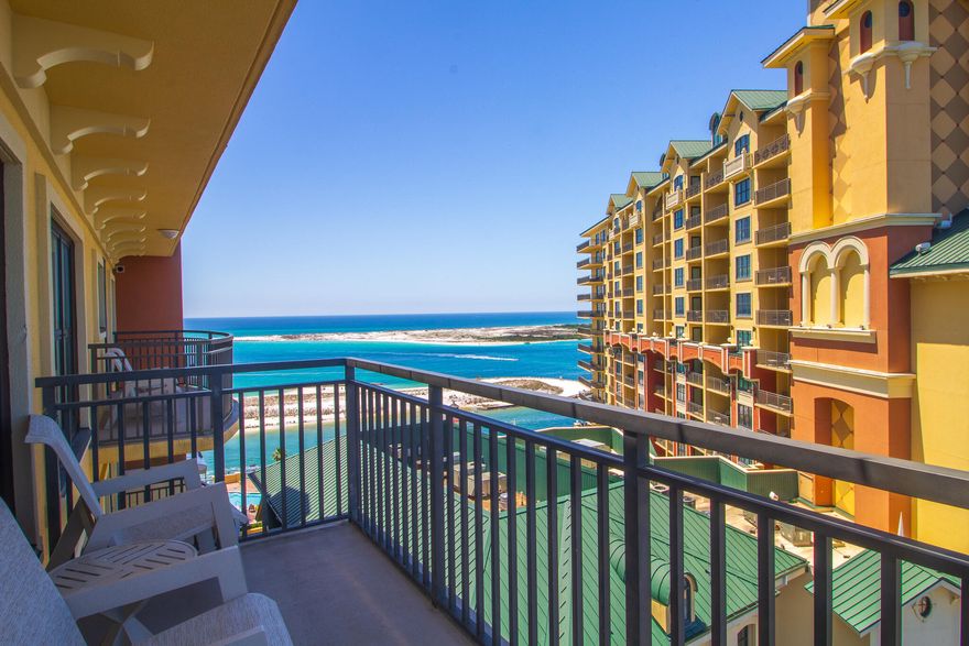 Fractional Ownership.  Share E912H of this beautiful 3 Bedroom/3 Bath Corner unit is now available and entitles owner to 6 weeks of usage each year.  This unit is the highest floor fractional unit on the market and is unique in that it is not exposed to any other living units on 3 sides or above.  Experience impressive views of East Pass, Gulf of Mexico and Choctaw Bay from over 460 square feet of balconies for your dining, sitting, and sunning pleasure.  It offers a perfect blend of comfort, convenience, and luxury for your next getaway.  Located in the highly sought-after Emerald Grande at HarborWalk Village, this condo offers unparalleled access to beaches, dining, shopping, and water activities.