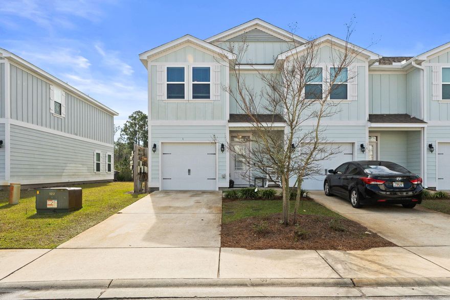 Welcome to effortless coastal living in the heart of Santa Rosa Beach. This beautifully appointed 3-bedroom, 2.5-bath residence offers a refined blend of comfort, modern design, and convenience just minutes from the world-renowned beaches of the Emerald Coast.

Built in 2019, the thoughtfully designed townhome features approximately 1,542 square feet of living space with an open, light-filled layout ideal for both everyday living and entertaining. The kitchen is designed for both function and style, showcasing granite countertops, stainless steel appliances, and contemporary finishes that flow seamlessly into the spacious living and dining areas.

Upstairs, the private bedroom retreats provide comfort and flexibility, including a well-appointed primary suite with generous closet space and and an en-suite bath. Additional features include recessed lighting, modern fixtures, and a one-car garage for added convenience.

Situated just north of Highway 98 in the charming Miller's Crossing community, this residence offers easy access to Santa Rosa Beach's renowned dining, boutique shopping, and the sugar-white sands of 30A. Whether as a primary residence, second home, or investment opportunity, this property offers an exceptional gateway to the relaxed luxury lifestyle that defines the Emerald Coast.
