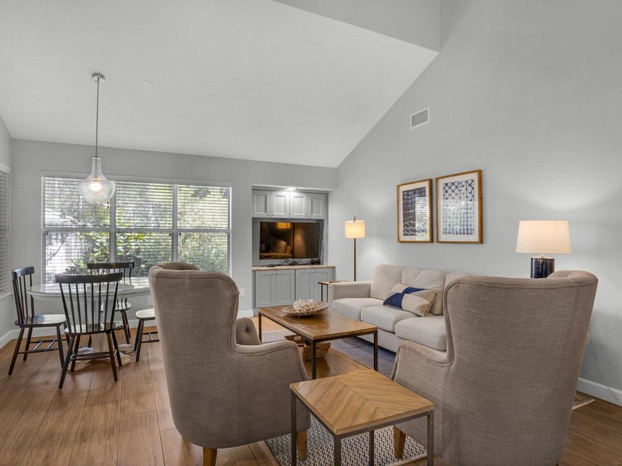 Hidden Dunes Beach Cottage 173 is a beautifully cared-for 3-bedroom, 3-bath coastal retreat located within the gated Hidden Dunes Beach & Tennis Resort in Miramar Beach. Being sold fully furnished, this turnkey property is ready for immediate enjoyment--whether as a second home, primary residence, or vacation rental investment.

Inside, the bright and airy living space is highlighted by soaring vaulted ceilings and an open, inviting layout. The thoughtfully designed split-bedroom floor plan offers added privacy, featuring a spacious primary suite with an updated private bath on one side and a separate guest bedroom with its own ensuite on the other. Upstairs, a generous loft with a full bath provides flexible space for additional sleeping or relaxation, allowing the home to comfortably accommodate up to eight guests.

Wooden planked tile flooring extends throughout the home, offering easy maintenance. The kitchen is well-appointed with granite countertops, stainless steel appliances, and coastal grey cabinetry, seamlessly connecting to the main living area for effortless entertaining.

Step outside to enjoy one of the home's standout features--a screened-in porch overlooking lush tropical landscaping and a peaceful fountain, creating the perfect spot to unwind. Hidden Dunes is a low-density, gated community known for its natural beauty and tranquil atmosphere. The grounds are filled with mature live oaks and pines, winding walking paths, and scenic water features. Residents and guests can also enjoy a serene fishing lake with a pier for catch-and-release fishing.

Beach access is easy and enjoyable with 510 feet of private Gulf frontage, complete with beach service, just a short walk or seasonal tram ride away. Community amenities include tennis and pickleball courts, two pools with hot tubs, a basketball court, playground, horseshoe pits, and walking trails.

Conveniently located just minutes from Sandestin, Silver Sands Premium Outlets, Grand Boulevard, and a variety of dining and entertainment options, this property offers the perfect blend of privacy and accessibility.

Proven rental history turnkey property. Buyer to verify all information. Schedule your private showing today.