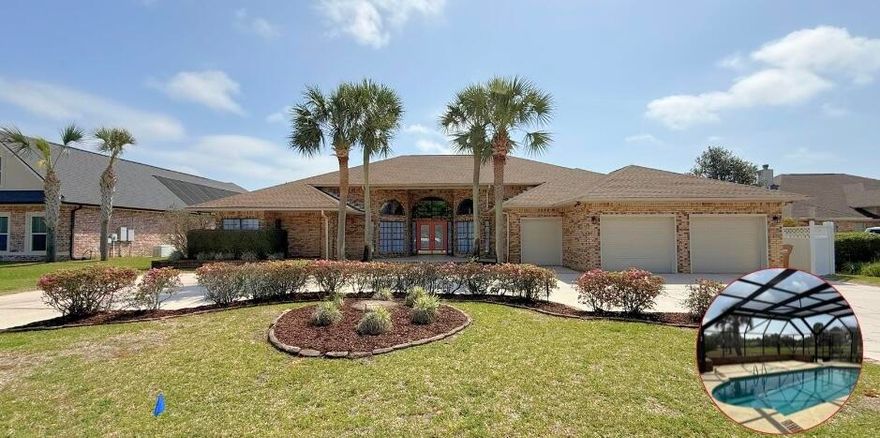 Are you searching for a stunning pool home on the golf course?  Look no further, this exceptional property has it all.  Schedule your private showing today to experience this full brick, nearly 3400 sq ft home situated on the 5th fairway in Hidden Creek Estates at Holley By The Sea.  This property features a horseshoe driveway, a three car garage, a recently updated gunite pool with a large screened enclosure.  Inside you will find elegant crown molding, 14 foot ceilings, a wet bar, granite counter tops and so much more.  Recent updates include new HVAC (2025), new water heater (2026), new roof (2021), custom closets in the primary suite, LVP and tile floors, newer window treatments and updated landscaping.  Don't forget about all of the amenities that Holley By The Sea has to offer!