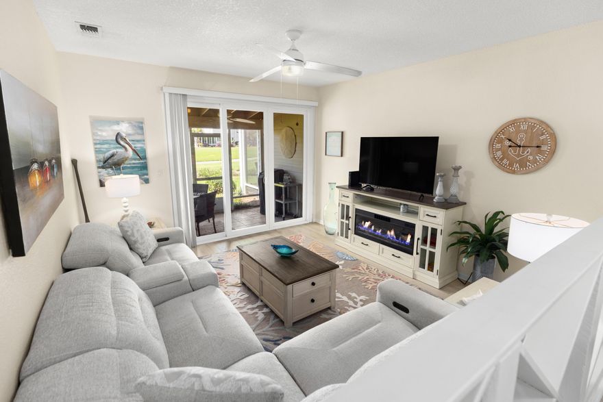 UPDATED! This beautifully transformed 2BR, 3BA condo offers the perfect blend of comfort and modern style, FULLY FURNISHED including a GOLF CART perfect for enjoying the resort lifestyle. The inviting kitchen has beautifully updated cabinetry with glass doors, stainless steel appliances,   granite countertops and newly installed sink, disposal, lighting and fixtures.  A convenient breakfast bar & pantry add functionality and style, making this kitchen a perfect space for preparing meals. On the main level, you'll find an updated full bathroom, dining, and living area with newly replaced furniture (2025) and newly installed glass sliding door that opens to a screened-in patio, complete with a grill. Luxury vinyl flooring is installed throughout the living areas and bedrooms, to ensure low maintenance and enhanced hygiene. Upstairs, two spacious bedrooms each with their own private ensuite bath, which have been updated. The primary bedroom also includes a private balcony, providing the perfect spot to enjoy a glass of wine and watch the sunset. New mattresses (2025) in the bedrooms add to your comfort. Two large exterior closets provide ample storage for all your resort items, including beach toys, bikes, and lounge chairs. This condo has undergone significant upgrades, including a full wiring update and the installation of a new breaker box. The HVAC system was replaced in 2020, the hot water heater in 2020, and the air ducts have been professionally cleaned after renovations were completed. Enjoy both CABLE and INTERNET SERVICES, as well as all exterior maintenance, pest control, and lawn care included in your monthly fees. As an owner you can experience all the fabulous amenities of the Sandestin Golf & Beach Resort, including tennis and pickleball courts, four golf courses, shopping, dining, boating, and watersports at Baytowne Wharf and Marina. The condo's golf cart allows for quick access through the tunnel, making it easy to reach the beach in just minutes. Although this condo is not currently used as a rental, it is ideal as an investment property or a perfect second home.