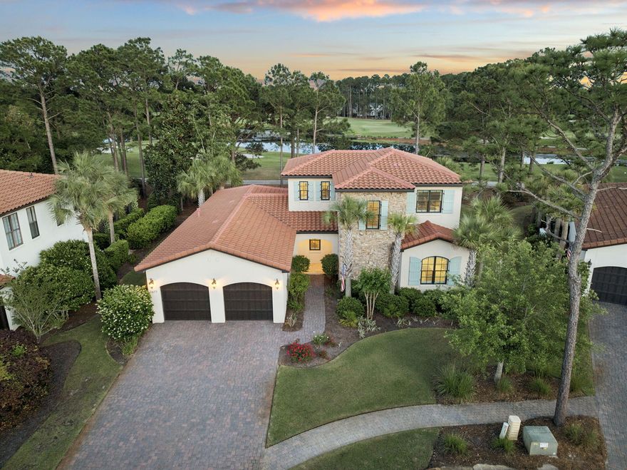 **PROFESSIONAL PHOTOS COMING SOON** Welcome to Genoa, one of Sandestin's most coveted enclaves - where Mediterranean architecture, lush landscaping, and sweeping Baytowne Golf Course views set the tone from the moment you arrive. This newer construction home offers 4 bedrooms, 4.5 bathrooms, and 3,000+ square feet of thoughtfully designed living space. Soaring ceilings, an open-concept main floor, and a dedicated upstairs living area create a layout that's as functional as it is impressive. A whole-home surround sound system, quality finishes, and meticulous attention to detail reflect the elevated standard this home was built to. Floor-to-ceiling views of the Baytowne Golf Course provide a backdrop that never gets old.