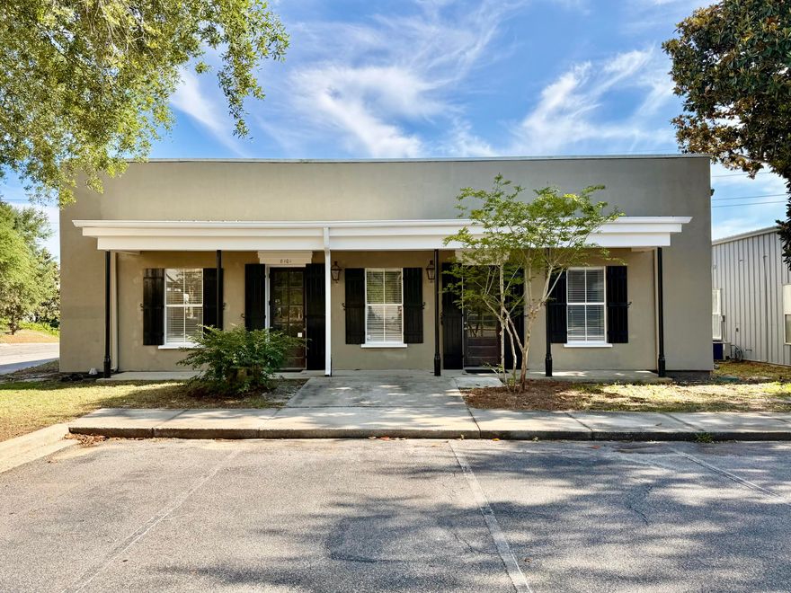 3,000 SF Flex Industrial Building - Owner User or Investment - Near Highway Access! Located in the highly desirable Old South Centre commercial corridor along Emerald Coast Parkway/Hwy 98 in Destin, this versatile ±3,250 SF office and warehouse property offers exceptional flexibility for owner-users, contractors, medical operators, service businesses, or investors seeking immediate income and long-term upside. Situated on approximately 0.64 acres with ample on-site parking, dual front and rear access, warehouse/garage functionality, and outstanding visibility in one of Destin's highest-traffic business corridors, the property is currently configured with more than 9 private offices, multiple reception areas, conference space, 3 restrooms, 2 kitchens, and flexible warehouse/storage areas  that can support a single headquarters operation or multi-tenant configuration. Built in 2000 within the established Old South Centre business complex and zoned ROI-TD, the property is surrounded by stable professional and medical users while offering convenient access to Highway 98, Miramar Beach, and the greater Destin market. The flexible layout allows for use as one expansive business headquarters or as two separate income-producing suites, each with private access and independent functionality.

The left suite is designed for a polished client-facing experience, featuring an inviting waiting room, front desk/concierge area, five private executive offices, a spacious conference room, a his-and-hers restroom, a full kitchen, and direct access to the rear warehouse storage. A secure private connecting door also provides access to the adjoining suite if operated as one larger business.
The right suite offers its own professional reception and waiting area, front desk with plexiglass concierge window, two private restrooms, washer/dryer hookups, kitchen, and a large open flex space that is 570 Sq Ft that can serve as additional office buildout, showroom, operational workspace, or expanded warehouse storage. This side also includes its own dedicated access to the rear garage and warehouse space.