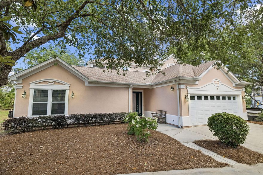 Tucked away in a secluded setting, this impressive three-bedroom, three-bathroom residence provides a distinctive blend of privacy and beauty within Fairway Villas. Known for mature, lush landscapes, short-term rentals are not permitted, ensuring a peaceful environment. Residents enjoy a convenient location that places them within easy walking distance of three beach access points, the scenic causeway spanning Oyster Lake, and a variety of nearby restaurants.

Adjacent to the third fairway of Santa Rosa Golf Club, the home enjoys tranquil views of the golf course. The setting creates a serene atmosphere that is both private and welcoming, making it an ideal retreat within the community.

Thoughtfully expanded and renovated, the home is designed for comfort, everyday living, and entertaining. The 10-foot-high ceilings are highlighted by crown molding throughout the downstairs area, while wide archways contribute to a spacious and inviting atmosphere.

The living room serves as the heart of the home, featuring an elegant, mantled gas fireplace, abundant natural lighting, and multiple seating arrangements, creating a warm yet open concept for socializing.

The remodeled kitchen blends style with an efficient layout, which includes expanded counter space, quartz countertops and backsplash, a dual-gas range, and a large porcelain sink with a separate prep sink. Adjacent to the kitchen is a spacious dining room with double French doors opening to the patio, a dedicated office area and laundry room with utility sink. 

The expanded primary suite offers generous space, a private sitting area, two walk-in closets, an additional storage closet, and a fully remodeled spa-inspired bathroom featuring double vanity sinks, a walk-in shower and a large step-in soaking tub.

Upstairs, the enhanced second-floor layout offers versatility and additional indoor-outdoor living. This spacious activity room is a transition area connecting a 10'x13' screened deck overlooking the golf course on one side and on the other side is a bedroom with ensuite bath and double sinks. Outdoors living on the main floor are equally impressive with a 16'x25' screened patio, tiled floor and views of a peaceful small park setting as well as a peek of the golf course. 

The spacious downstairs bedroom offers direct access to the patio, abundant natural light and the convenience of a full hall bathroom. 

Additional highlights include extensive storage closets, a wide double garage with extra parking and an outdoor shower located beside a private screened tiled area on the east side of the home with gated access to Allen Loop, providing extra parking for a golf cart or other vehicle. The community provides a heated and chilled pool in a lovely setting conducive to relaxation and sociability.
This home offers a rare combination of privacy and convenience.
Thoughtfully designed indoor and outdoor spaces further elevate the lifestyle, making this one-of-a-kind property a true representation of the Santa Rosa Beach lifestyle.

All information is believed to be accurate but should be verified.