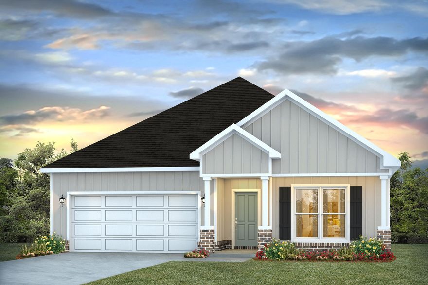 This home is under construction and has a warm entry hall that leads into a generously sized living area, where natural light creates an inviting atmosphere. The heart of the home, an expansive kitchen, has a practical center island with quartz countertops, perfect for meal prep and space for bar seating. It has white upper and lower cabinetry throughout and a large corner pantry where storage will never be a concern. Entertaining is a breeze with the kitchen's seamless flow into the living and dining areas with EVP flooring throughout. The kitchen has a stainless-steel appliance including a smooth top stove, microwave and dishwasher.