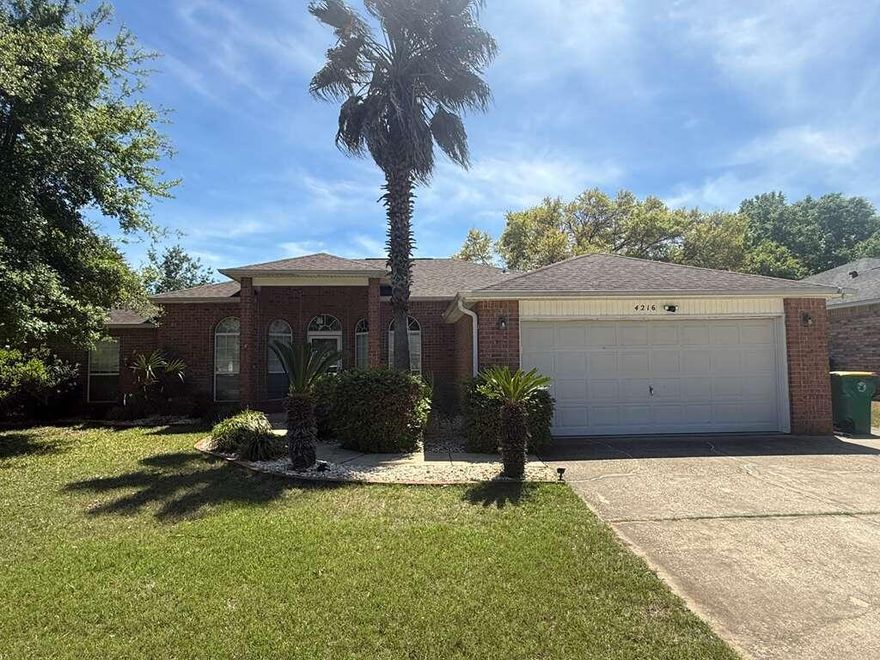 Welcome to this beautiful 4-bedroom, 2-bath home located in the highly desirable Bluewater Bay community, complete with your own private pool for the perfect Florida lifestyle.

Step inside to a spacious and inviting living room featuring neutral paint, vaulted ceilings, and a cozy, open feel that's perfect for relaxing or entertaining. The space is complemented by charming barn-style doors leading out to a Florida room, and there is plenty of natural light, creating a comfortable and stylish atmosphere for everyday living.

The eat-in kitchen is a true highlight, offering granite countertops, stainless steel appliances, and ample cabinet space. A large center island provides additional prep space and seating, making it ideal for cooking, hosting, or gathering with family and friends finishes give the space a clean and updated look. There is also a formal dining room, as well as a pantry. 

The bedrooms are generously sized, with the primary suite offering a peaceful retreat complete with large windows that bring in natural light. This room also has its own en suite with dual walk in closets and a double vanity, separate shower and soaking tub. The remaining three guest bedrooms share another full bath. Each room provides comfort and flexibility, whether you need space for family, guests, or a home office. The bathrooms are well-maintained and designed with functionality in mind, offering a clean and comfortable space for daily routines.

Step outside to enjoy your private pool--perfect for cooling off on warm days or relaxing in your own backyard oasis. Screened in back porch, open patio, in-ground pool, and outdoor building, complete with a privacy-fenced back yard, this home combines comfort, style, and convenience in a great location.

Pets may be considered on a case-by-case basis with prior owner approval and a non-refundable pet fee. This is a non-smoking property, and vaping is also prohibited, ensuring a clean and healthy living environment.

Don't miss the opportunity to make this inviting home yours!