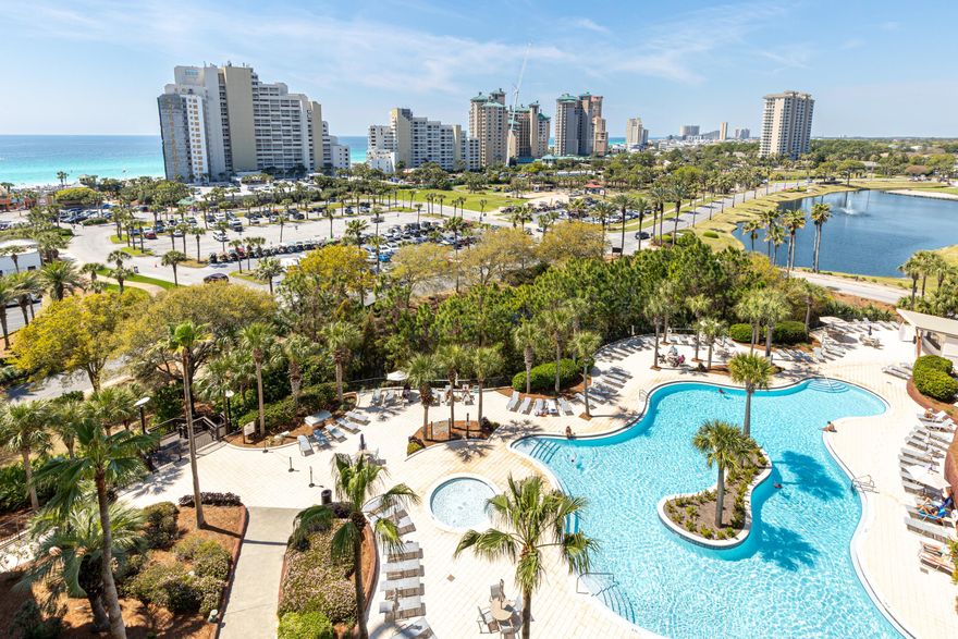 Lease in place starting April 15th for one year--instant income opportunity. Enjoy beautiful views of the Gulf of Mexico from this 7th-floor studio in Luau at Sandestin Golf and Beach Resort, with glimpses of the Choctawhatchee Bay in the distance. A Juliette balcony offers the perfect spot to unwind and take in the sunset over the water.
The studio features a king bed, luxury vinyl plank flooring, and two mini fridges for added convenience and extra storage--ideal for beach getaways or rental guests.
Located just a short stroll to the beach, Dunes Putting Course, and the Beach House restaurant, Luau offers a fantastic array of amenities including a resort-style pool with waterfall, hot tub, sundeck, fitness center, seasonal tiki hut, and grilling area. Offered fully furnished, this condo is a great opportunity to enjoy the Sandestin lifestyle or as an investment.

As an introduction to the Sandestin lifestyle, we invite our new owners to explore amenities that make Sandestin special. The listing brokerage and seller(s) are presenting the buyer(s) of this property with (2) 90-minute rounds of Tennis court time, a golf foursome at one of our three championship courses, and a round of golf for up to four (4) players at the unrivaled Burnt Pine Golf Club.

Sandestin Golf and Beach Resort features more than seven miles of beaches and pristine bay front, four championship golf courses, 15 world-class tennis courts, a 226-slip marina, a fitness center, spa and celebrity chef dining. Shop, dine and play at the charming pedestrian village, The Village of Baytowne Wharf and more. Inside the gates of the resort, residents enjoy a balanced lifestyle of high-class living, spanning the 2,400 acres from the beach to the bay. Everything within the gates of the resort is accessible by golf cart or bicycle. The entire resort is interconnected by miles of pedestrian, bike and golf cart paths that weave through groves of live oaks, meandering past natural lagoons, fountains, man-made lakes, and meticulously landscaped fairways.