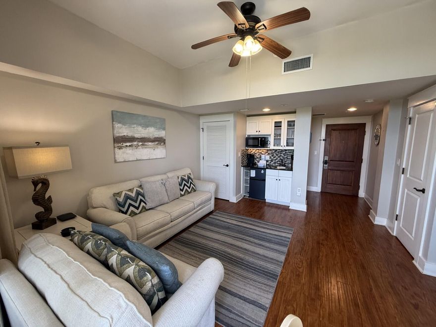 Welcome to your home away from home at Sandestin's The Village of Baytowne Wharf, where all the fun, excitement, and convenience of resort vacationing come to life! 

This updated and turnkey studio is an elevator ride away to restaurants, live music, shopping, and seasonal events.  This studio is a rare gem as it has a washer and dryer in unit and a large balcony.  

This stunning studio has a wonderful coastal vibe with a breakfast bar, sink with disposal, microwave, mini freezer/refrigerator, dishes, glasses, coffee mugs, and flatware.  

This unit has a comfy king size bed and a full bathroom.  The closet is the perfect size for luggage, clothing and beach chairs to enjoy the crystal-clear waters of the Gulf, just a free shuttle ride away.  

This unit comes with an owners' storage cage perfect for storing owners' personal items, bicycles, or use as extra storage space.  

Great for investors, this studio is a rental machine with 2024 actual rents of $20,668.90 and 2025 $19,857.12.  

This unit accommodates four as it has a sleeper sofa.  

This condo offers a resort community pool, hot tub, grilling area, work out room, and owners have access to the Founders Club where a kitchen, bathrooms, tv, billiard table, and large conference table await.  

Sandestin Golf and Beach resort encompasses over 2,400 acres with four golf courses, world class tennis and pickle ball courts, walking/biking paths, and the world-famous beach. 

The Village of Baytowne Wharf has everything you need from a general market/convenience store, retail shops, restaurants and exciting night life. You will never have to leave the property, no need for a rental car. 

Minutes away are Sacred Heart Hospital and Grand Boulevard with more dining, shopping and family entertainment. 

The Village of Baytowne Wharf offers dining, shopping, fireworks, drone shows, concerts and fun family activities are regularly held. 

Imagine yourself in this breathtaking Emerald Coast lifestyle. 

This is Florida living at its best call today for more information and to set up your private showing.  

All information and measurements are deemed accurate but should be verified by the buyer.