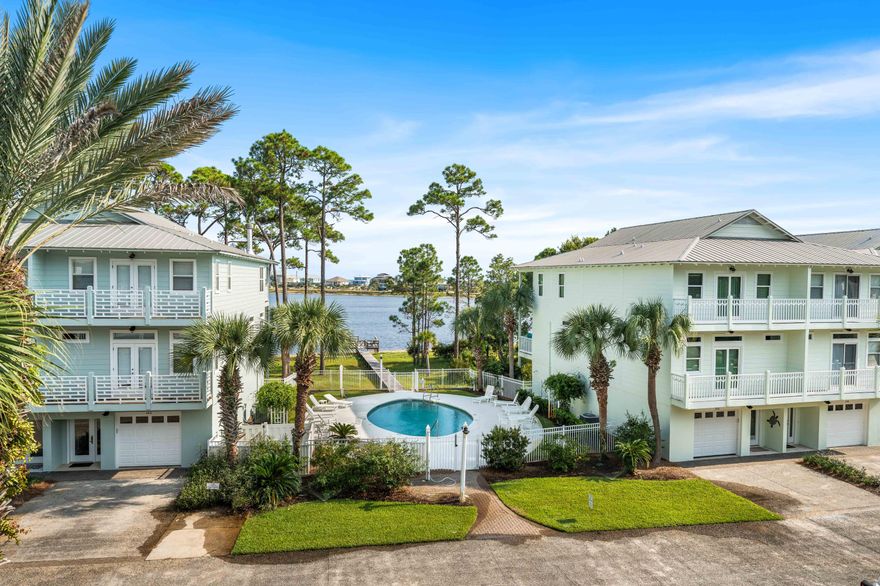 Located in the heart of Santa Rosa Beach, this townhome offers stunning unobstructed views of the coastal dune lake and community pool with no homes blocking your view. This beautifully designed 4-bedroom, 4-bath townhome features a spacious layout ideal for full-time living, vacationing, or investment potential. Unique to the property are two full kitchens, providing excellent flexibility for large groups, guests, or maximizing rental income. Enjoy open-concept living spaces filled with natural light, multiple outdoor areas to take in the views, and a private garage for added convenience. Located just minutes from the white sand beaches of 30A, dining, shopping, and entertainment, this property combines luxury coastal living with strong short-term rental appeal. A rare opportunity to own a view-focused townhome in one of the Emerald Coast's most desirable locations.