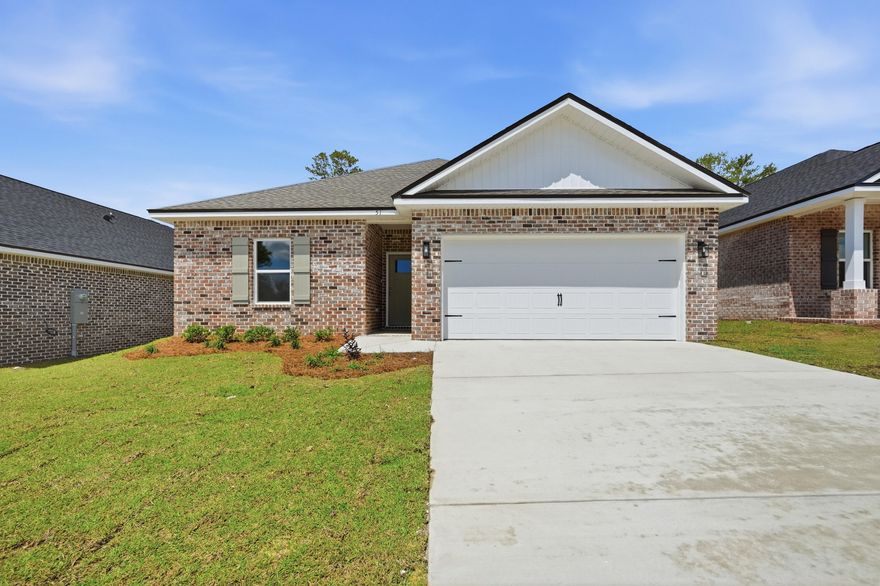 SO CONVENIENTLY LOCATED IN THE NEW ''McCarthy Estates''!  All brick construction for the ''Carter'' floor plan.  Rear patio for relaxing, landscaped yard & finished 2-car-garage.  Kitchen has work island w/bar seating, walk-in corner pantry, quartz countertops and cozy dining area.  Vinyl plank flooring in common areas, carpet in bedrooms.  Owner's suite has walk-in closet, bath has double vanities, shower only + linen storage.  Seller may contribute up to $15,000 towards buyers closing costs and/or prepaids and/or rate buydown (call for details).  Photos of similar sold home elevation will vary, interior/exterior finishes & colors will vary.