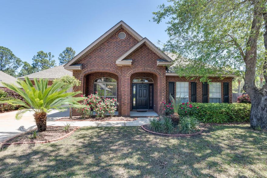 Magnificent house in the cul-de-sac of Grand Bay Estates, welcomes you home. This well kept, five bedroom, three bath, with covered front and back porches awaits you, Extremely functional large kitchen with island, granite counters and staggered cabinets that overlooks breakfast area with a single french door to access a spacious patio. Enjoy your attractive outdoor living space with one of the larger lot in the neighborhood. The master bedroom features a stunning box trey ceiling with crown molding and a separate entrance for quiet escapes. Ample size home with 5 bedrooms 3 full bathrooms to accommodate a large family with dining room and and office. So much to offer and priced to sell quickly. An exquisite home in this highly sought subdivision with sidewalks. Watch the sunsets on the community pier, with fishing, kayaking and paddle boarding just steps away and only minutes to the beautiful beaches of the Gulf Islands National Seashore. Sprinkler and alarm system  A must see! Excellent opportunity to buy a large home at an amazing price.