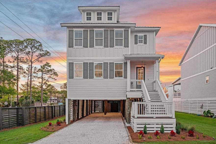 Discover coastal living at its finest in this beautifully maintained 3-bedroom, 2.5 bathroom home nestled in the serene Cessna Village community of Santa Rosa Beach. Spanning just under 2,500 square feet, this two-story residence offers an open-concept floor plan, perfect for modern living and entertaining.Step inside to an open-concept living area with abundant natural light. The updated  kitchen features stainless steel appliances, quartz countertops, and a breakfast bar, seamlessly connecting to the large porch with stunning Bayou and Bay views. The spacious master suite boasts a walk-in closet and a luxurious en-suite bathroom with dual vanities, a soaking tub, and a walk-in shower.