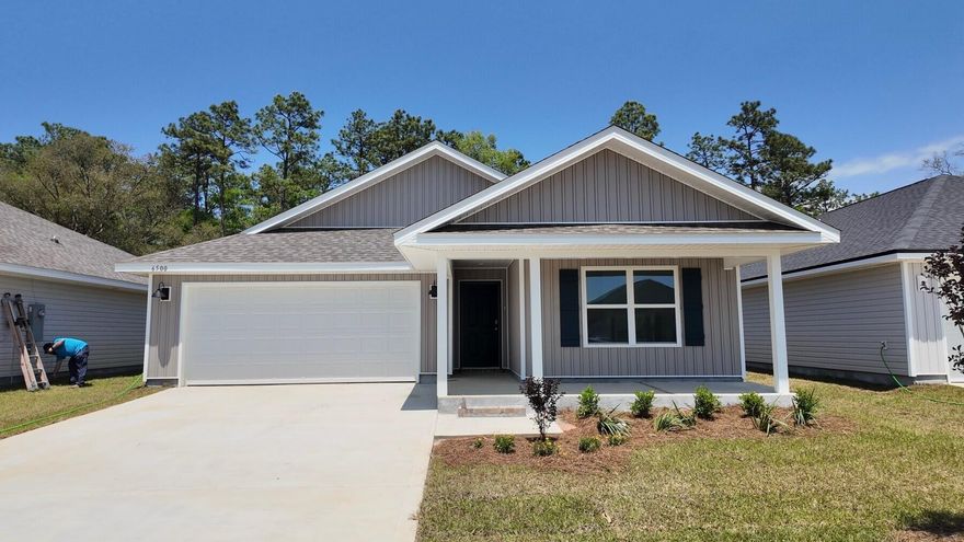 River's Cove features a beautiful community pool, community center and playground. The highly desirable spacious Lakeside floorplan provides a well-designed OPEN concept, no wasted space, 5 beds, 3 baths, nice back patio & 2 car garage. All stainless appliances in the kitchen, smooth top range, beautiful countertops in kitchen and baths, quiet dishwasher, built in microwave, spacious dining area & more. Striking wood look flooring, plush carpet in the bedrooms. The Smart Home Connect System has several convenient devices you will enjoy. Also, Fabric Hurricane door and window protection is included. Awesome amenities & stylish curb appeal. Located in a fast-growing area with easy access to the interstate.