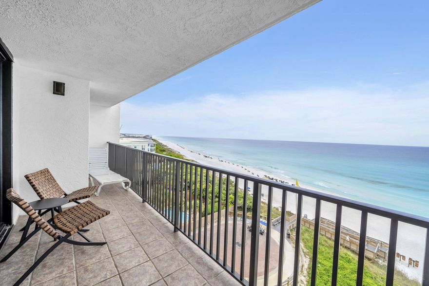 Perfectly positioned in the highly sought-after One Seagrove Place, this beautifully maintained two-bedroom, two-bath Gulf-front residence offers the ideal blend of comfort, style, and coastal living. Situated on the seventh floor -- not too high and not too low -- this spacious open floor plan lives large and is designed to maximize breathtaking Gulf views and natural light.
The interior has just been freshly painted and features updated kitchen and baths. Relax and enjoy the Gulf-front balcony, the perfect setting to relax, and accessible from the living area and master suite.. Whether you are seeking a primary residence, vacation getaway, or investment property with excellent rental income potential, this turnkey condominium is ready to enjoy.
Owners and guests enjoy an array of  first-class amenities, including a Gulf-front pool, new Gulf front fitness center, and exciting upcoming pool enhancements featuring a new zero-entry pool, new decking and expanded grilling area scheduled to begin in Novemeber. Ideally located near restaurants, shopping, entertainment and special events, this exceptional property offers the ultimate Seagrove Beach lifestyle.