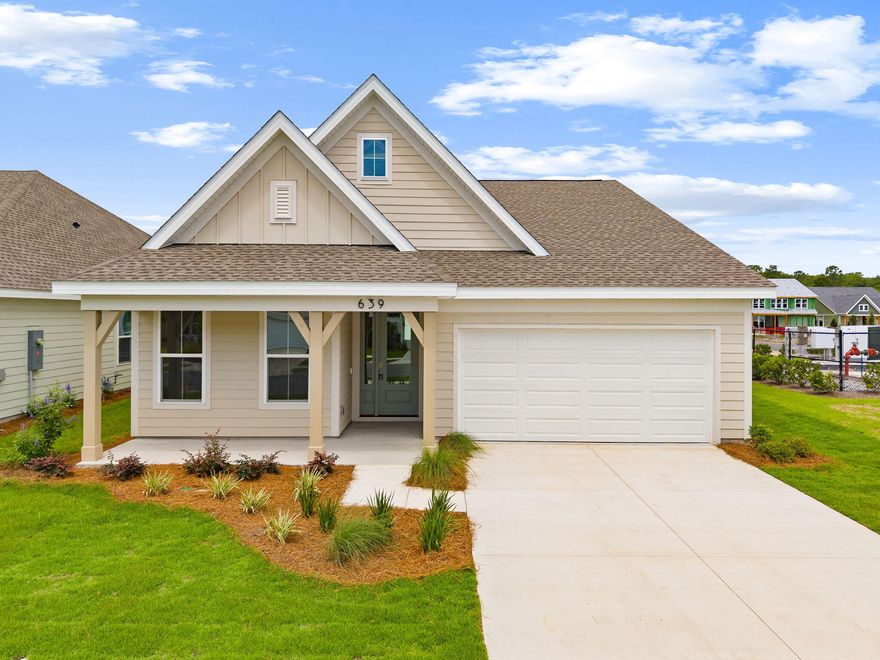 Why wait months to build when this stunning new construction home is ready for you today? Located in the desirable Salt Grass at Ward Creek community, this beautifully designed Camden floor plan by Fischer Homes offers modern finishes, thoughtful design, and a prime central Panama City Beach location just minutes from shopping, dining, entertainment, schools, and the world's most beautiful beaches. Step inside to discover tons of upgrades, no carpet, 9-foot ceilings and an open-concept layout designed for both everyday living and entertaining. The spacious island kitchen features stainless steel appliances, upgraded cabinetry with 42-inch upper cabinets and soft-close hinges, durable quartz countertops, and a large walk-in pantry. The adjoining morning room opens to a rear patio and flows seamlessly into the expansive family room. Privately situated at the rear of the home, the owner's suite offers a peaceful retreat complete with dual vanities, a walk-in shower, and a generous walk-in closet with direct access to the laundry room for added convenience. Two additional bedrooms and a centrally located full bath provide plenty of space for family or guests. Additional features include an attached two-car garage, covered front porch, energy-efficient new construction, and the peace of mind that comes with a brand-new home. Don't miss this opportunity to enjoy all the benefits of new construction without the wait.