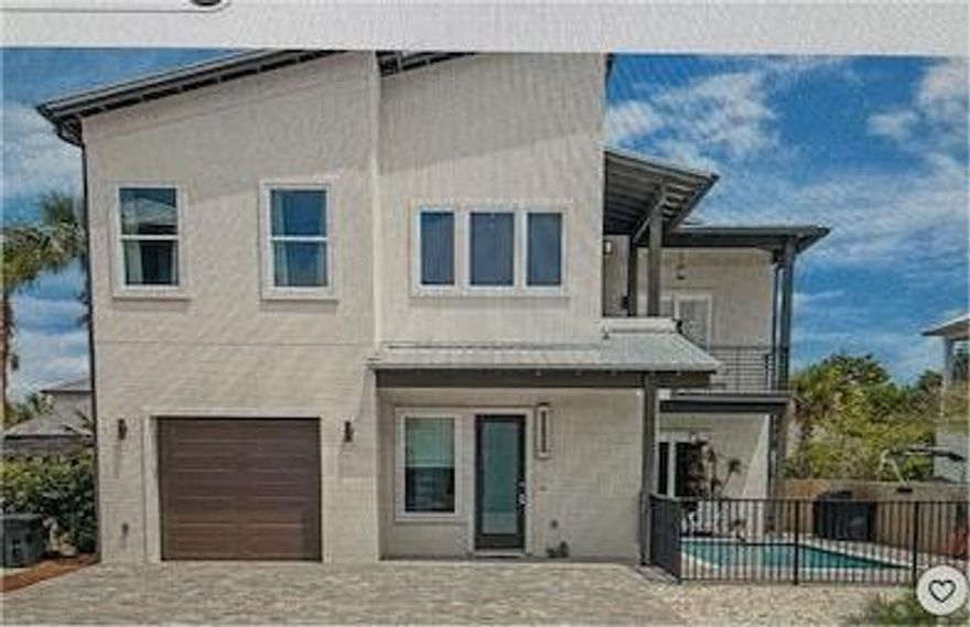 STUNNING CUSTOM BUILT HOME IN 2022 ,POURED SOLID CONCRETE WALLS. NO HOA FEES IN PRESTIGIOUS FRANGISTA BEACH.  Only a 5 minute walk to a deeded beach access. Walk into a 28 foot Foyer with open floor plan. See the sparkles from the chandelier when sun lights it up. Each bedroom has it's own ENSUITE.  PRIMARY ON MAIN WITH POOL VIEWS.  Kitchen is to die for with Chefs Kitchen and appliances with amazing surprise addons!
A 50lbs. built in ice machine keeps Parties Alive in the heated Salt Water pool with a 25 foot inside pool bench. Large open pocketed impact slider doors on both levels. Cost to Own a Concrete Home is MINIMAL AND WILL BE THE HOME WITH NO YEARLY WOOD ROT, HIGH INSURANCE OR ELECTRIC BILLS.  

NO HOA!  NO HOA!