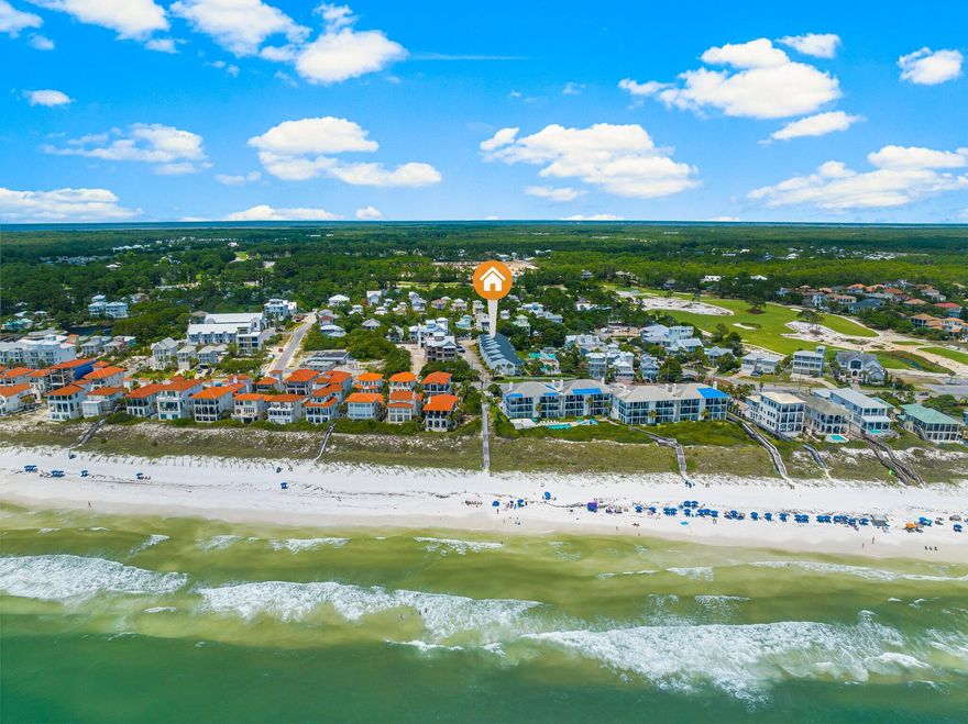 With a 30A address Palms North is a low density complex with only 16 units and has 350 ft. of private deeded beach that is only shared with Palms South. Deeded access is just steps away.
7B is a second floor updated condo with 2 bedrooms & 2 full baths and a loft area with 2  queen beds. The screened in porch off the Livingroom has a view of the pool and grounds. This condo is sold fully furnished and has a nice size open kitchen with a  breakfast bar. The master bedroom is very spacious with a private balcony for enjoying your morning coffee or tea. There is also a large community pool, outside storage and an abundance of parking. It is an easy bike ride or walk to Gulf Place and several award winning restaurants.  Move in ready, and a perfect place to enjoy beach living!