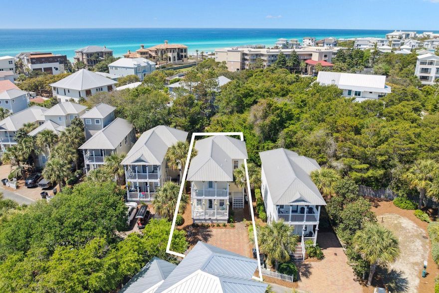 Lowest priced 3/3 south of 30A with a pool! Renovated!  This updated cottage is located south of Scenic Hwy 30A in the charming neighborhood of Old Florida Cottages. Brick paved pedestrian paths and picket fences serve as a backdrop for tropical landscaping and palm trees lining the quiet streets. This home is across the street from the heated neighborhood pool, and under 500 yards from public beach access with shaded picnic pavilion, restrooms and shower facilities at Gulfview Heights. Its reverse floor plan places an open kitchen, living and dining room space that is perfect for entertaining all on the second floor. The kitchen has been upgraded with granite counters, a tumbled marble back splash as well as stainless steel appliances. New hardwood floors can be found in each bedroom!