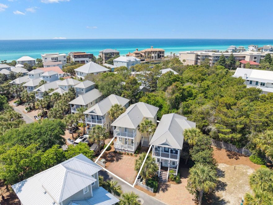 Lowest priced 3/3 south of 30A with a pool! Renovated!  This updated cottage is located south of Scenic Hwy 30A in the charming neighborhood of Old Florida Cottages. Brick paved pedestrian paths and picket fences serve as a backdrop for tropical landscaping and palm trees lining the quiet streets. This home is across the street from the heated neighborhood pool, and under 500 yards from public beach access with shaded picnic pavilion, restrooms and shower facilities at Gulfview Heights. Its reverse floor plan places an open kitchen, living and dining room space that is perfect for entertaining all on the second floor. The kitchen has been upgraded with granite counters, a tumbled marble back splash as well as stainless steel appliances. New hardwood floors can be found in each bedroom!