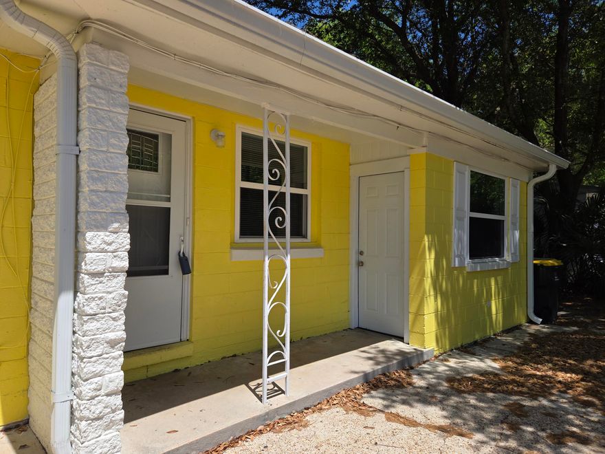 Bright and pretty as a buttercup on the outside and neat and clean on the inside.  The seller has prepared this delightful Florida cottage to move-in ready condition for a new buyer Come and make this your retirement home, first time home or investment opportunity - many options here.  
Fresh neutral paint, new LVP flooring, new windows, HVAC 2024,, new kitchen cabinets and countertops and bight white appliances too.  Through the kitchen is the den or 4th bedroom/ craft or home school room. A half bath is conveniently located off this room. A new tankless hot water heater installed 2026. New electrical panel and GFCI's installed 2026.  The back yard is fully fenced and a great area for play, pets  and gatherings with friends.  The central location puts you minutes to the military bases, the pretty white beach of our Gulf Coast and restaurants. Ranger St is a no through street with minimal traffic.. The den also has a separate entrance from the street for room-mate situation. Stop by and take a look at this charming cottage and enjoy the Florida lifestyle.