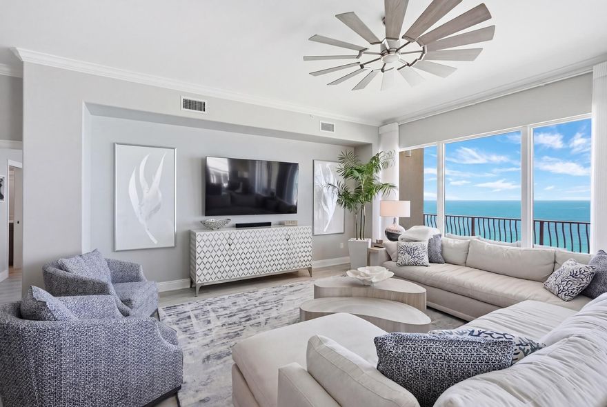 Welcome to an extraordinary coastal retreat in the highly sought-after Hidden Dunes condominium in beautiful Panama City Beach. This rare 3-bedroom, 3-bath residence spans over 2,300 square feet and has been completely renovated and thoughtfully redesigned to deliver a refined, luxury living experience on the Gulf.

From the moment you enter, you're greeted by elevated 10-foot ceilings--exclusive to just the top two floors in the building--creating an airy, expansive feel that perfectly complements the breathtaking, unobstructed Gulf-front views. Every detail has been curated with high-end finishes, paired seamlessly with luxury designer furnishings and décor, offering a sophisticated yet relaxed coastal aesthetic.

 The showstopper is the expansive wrap-around balcony, where indoor-outdoor living truly comes to life. Enjoy panoramic views of the emerald waters while entertaining, relaxing, or unwinding in your private hot tub as the sun sets over the horizon.

This exclusive gated Gulf-front community offers a serene and private atmosphere, along with resort-style amenities including a community pool, fitness center, pavilion/gazebo, and BBQ grilling areas--perfect for enjoying time with family and friends.

Whether you're seeking a full-time residence or a luxurious second home, or investment opportunity, this exceptional Hidden Dunes condo delivers the perfect blend of privacy, elegance, and coastal beauty--all in one of the most desirable locations along the Gulf Coast.